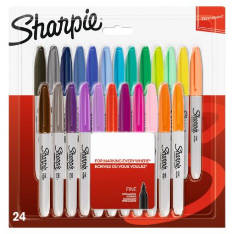 Markery permanentne Sharpie Fine, 24 kolory